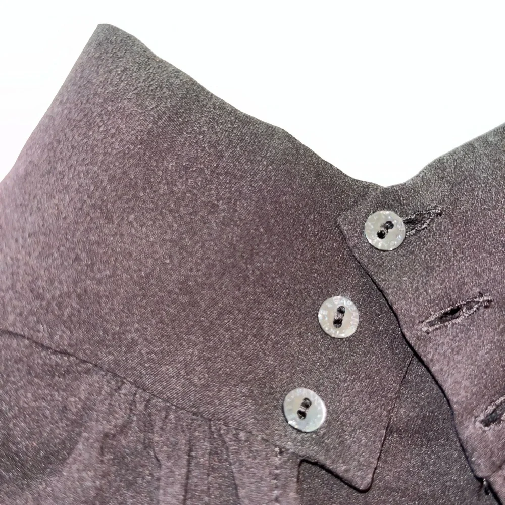 Dolce & Gabbana silk brown blouse vintage with cream lace detail. Size 42/M - Picture 11 of 14